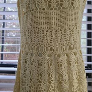 Lauren Ralph Lauren Size M Yellow Crochet Sleeveless Dress New.